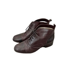 Bally Lace Up Leather Ankle Booties